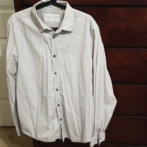 DKNY thin denim blue striped dress shirt